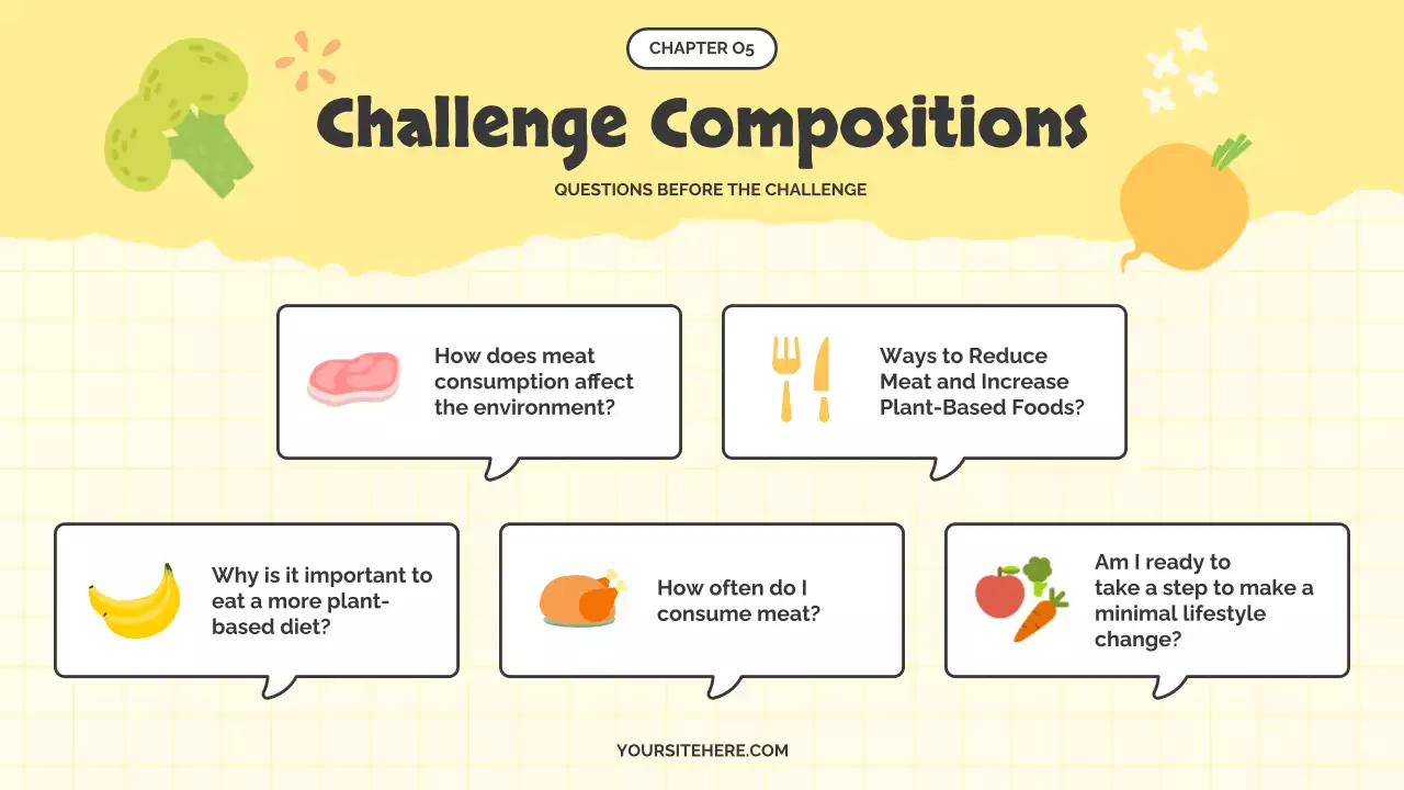 Bài thuyết trình quảng cáo thuần chay đơn giản màu vàng