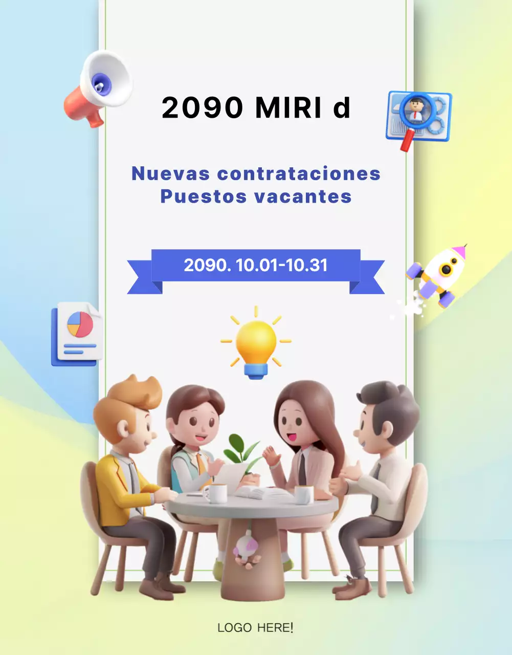 Una carta de presentación limpia, azul y amarilla, para la oferta de empleo de la empresa