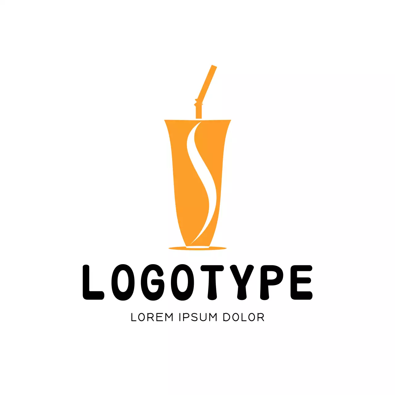 Orange Minimal Drink Logo