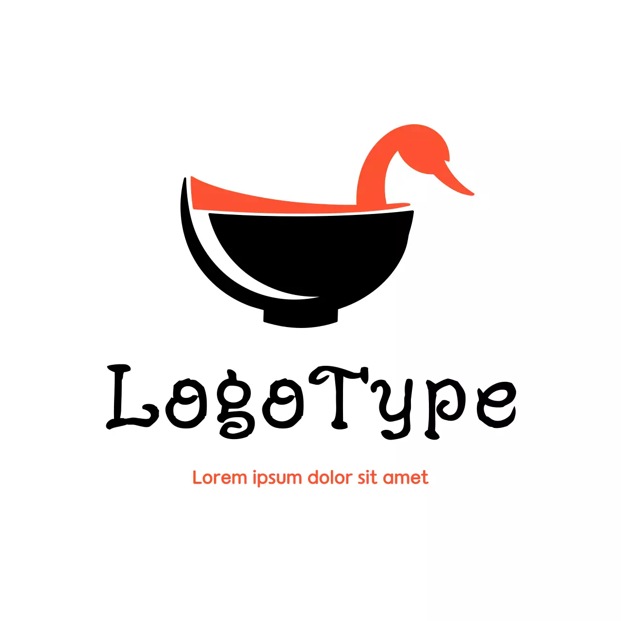 Orange Minimal Design Logo