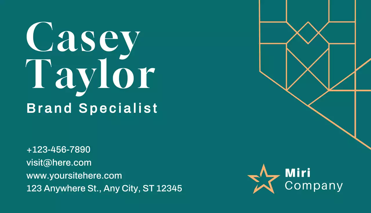 Teal Modern Business Card