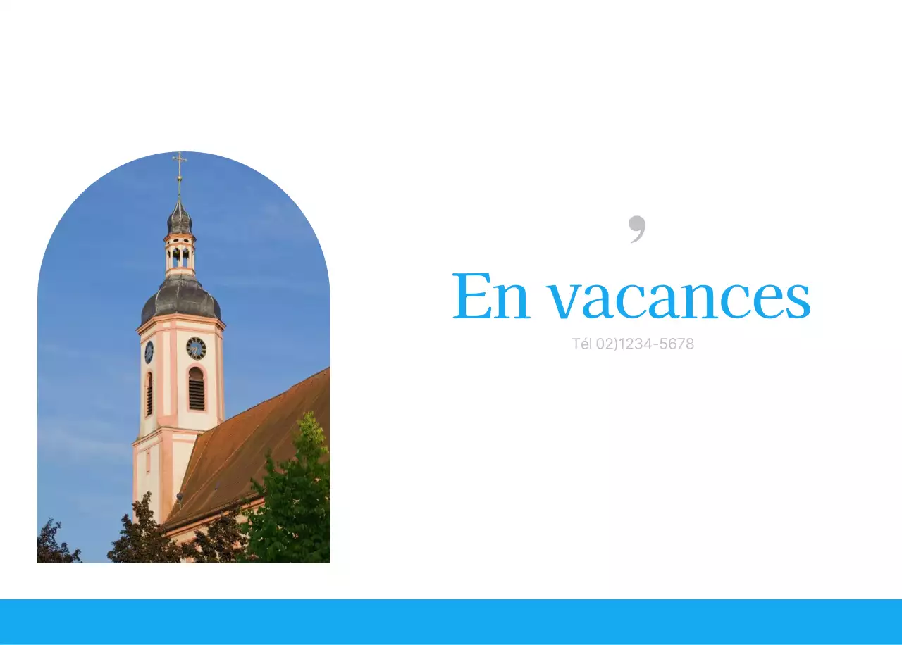 Calendrier d'église moderne bleu