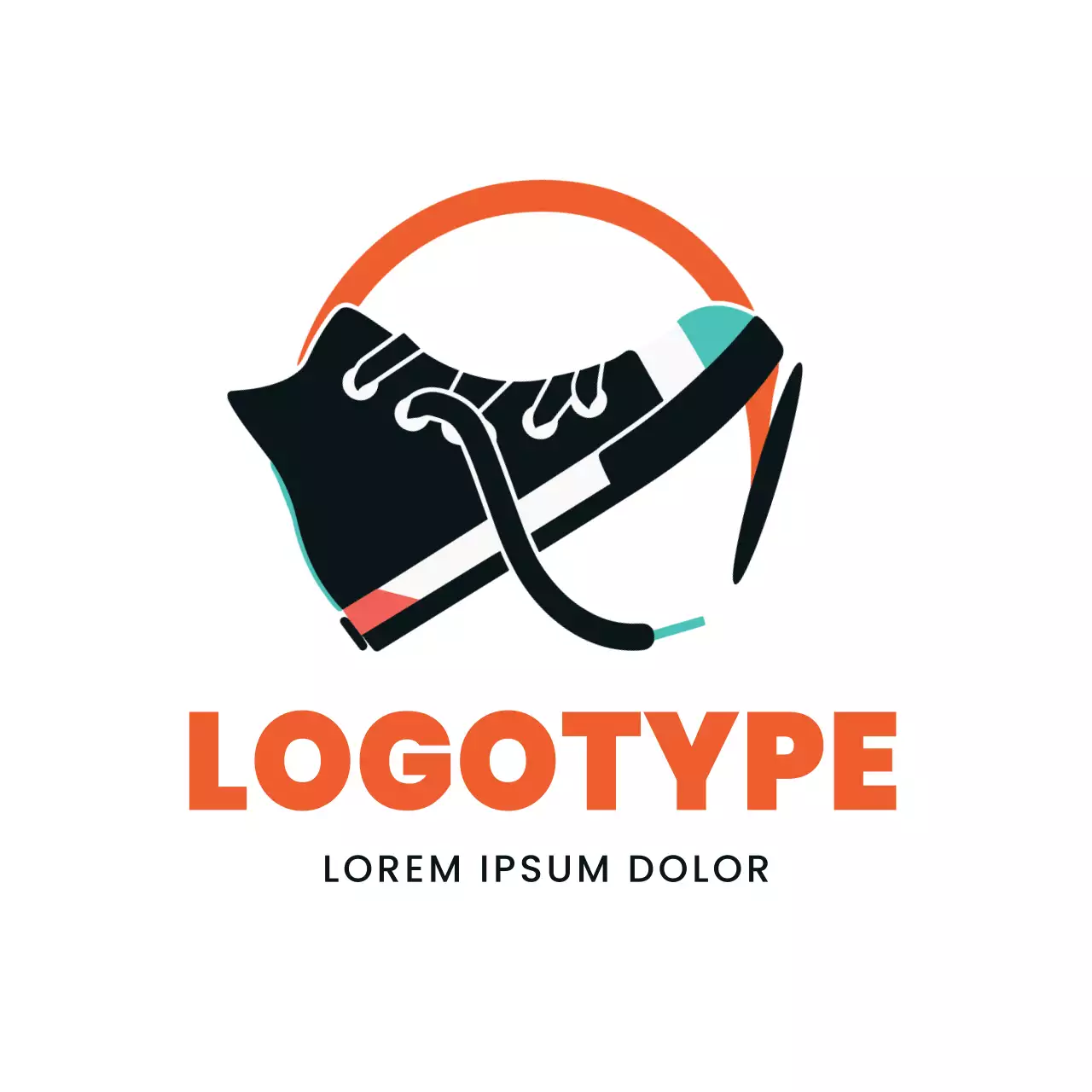 Orange Trendy Sneaker Logo