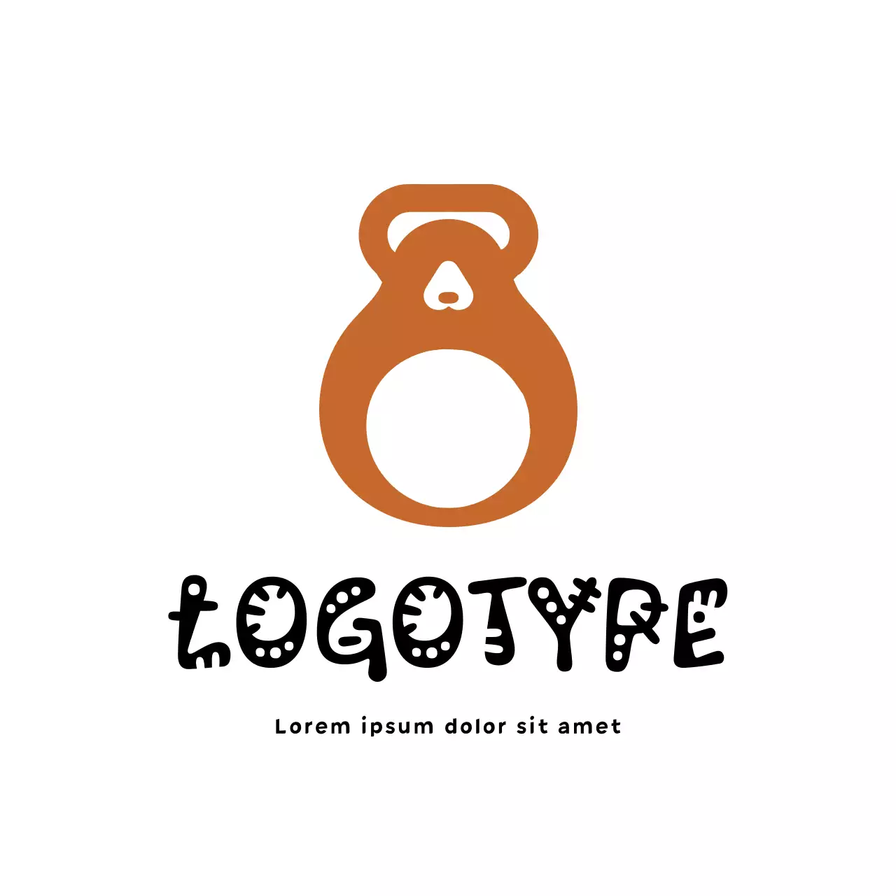 Orange Playful Fitness Logo