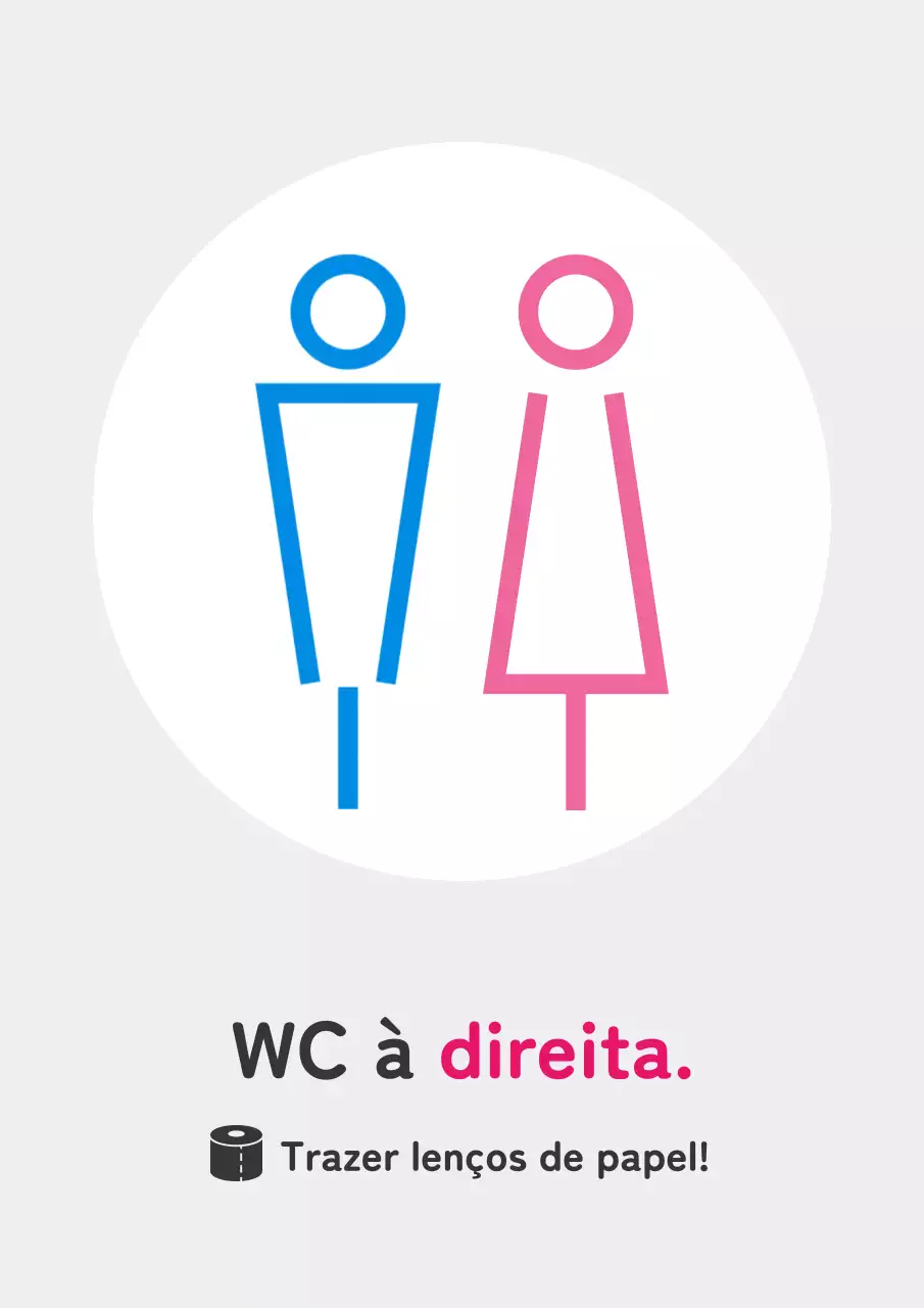 Um simples guia de casa de banho azul e cor-de-rosa
