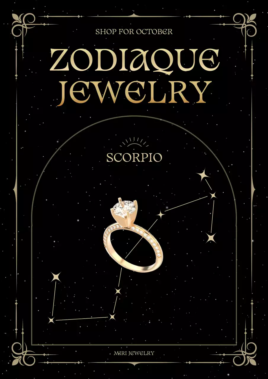 Black Elegant Zodiac Promotion Poster