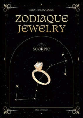 Black Elegant Zodiac Promotion Poster