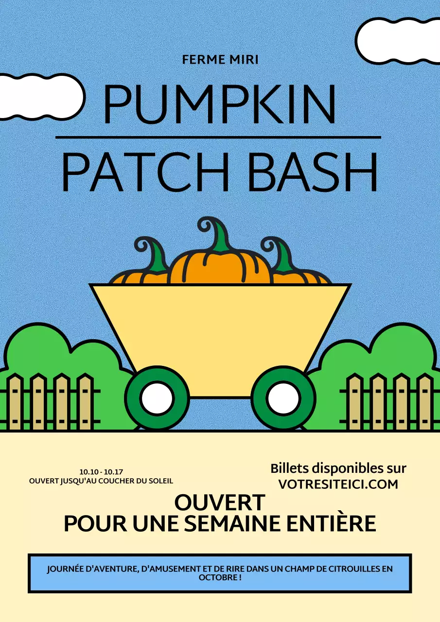 Promouvoir la fête du potiron géométrique bleu et jaune