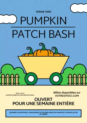 Promouvoir la fête du potiron géométrique bleu et jaune