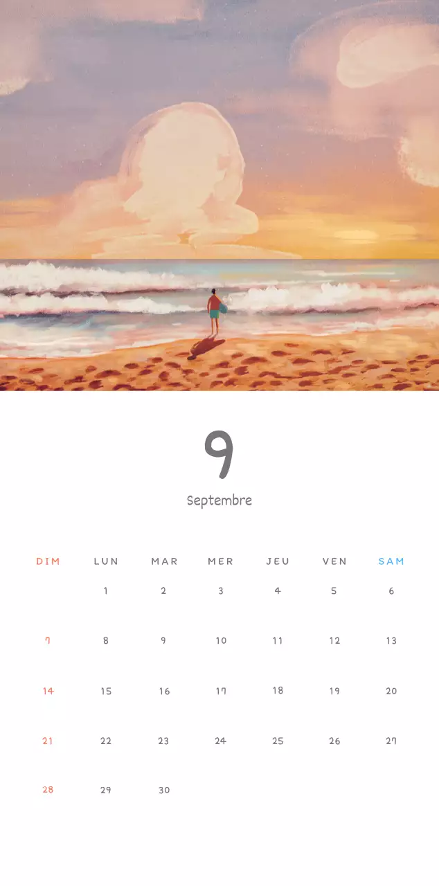 Calendriers mignons avec des illustrations câlines