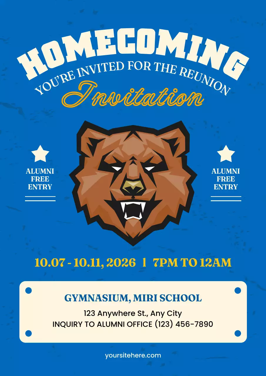 Blue Retro Homecoming Invitation Poster