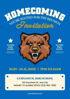 Blue Retro Homecoming Invitation Poster