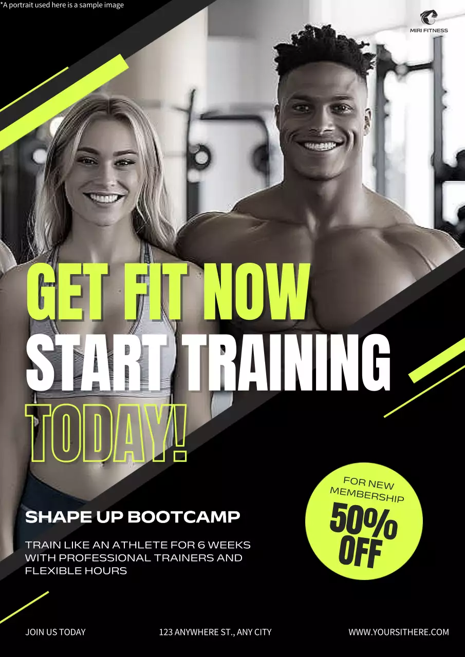 Neon Modern Fitness Promotion Poster