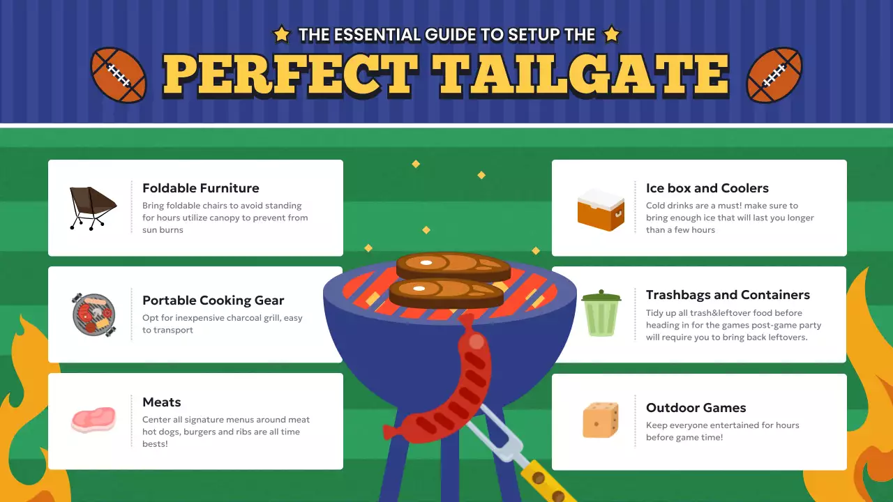 Blue Retro Tailgate Guide Infographic