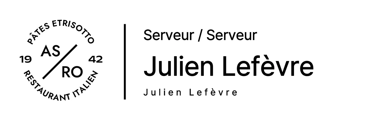 Badge de restaurant italien avec une touche de modernité