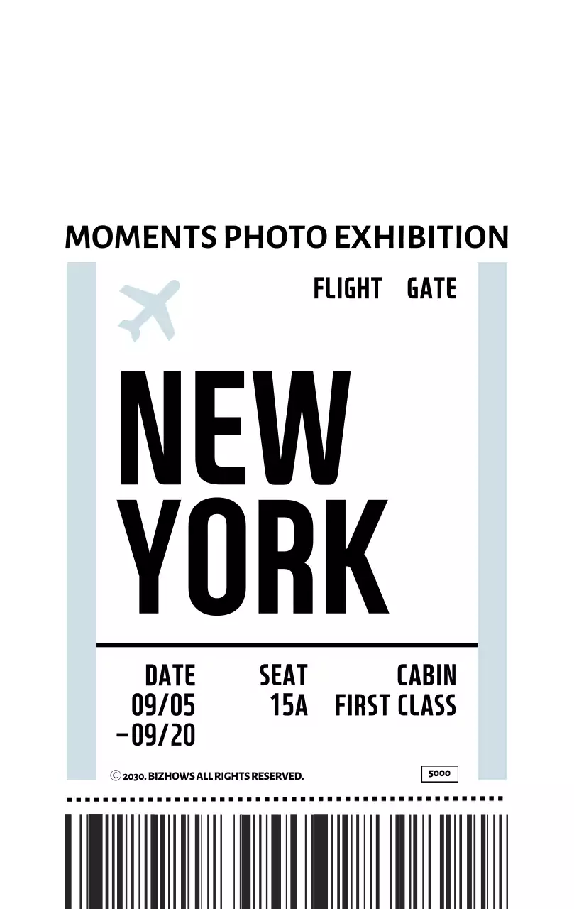 심플한 비행기 티켓 형태의 키링 포장 배경지