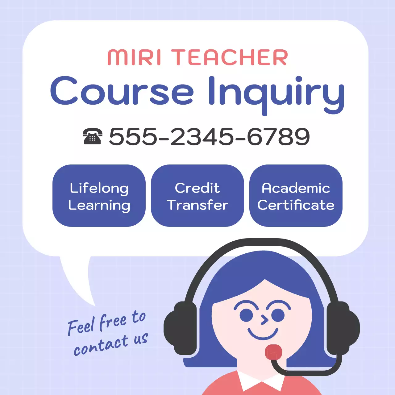Blue Simple Course Inquiry Advertisement Social Media Post
