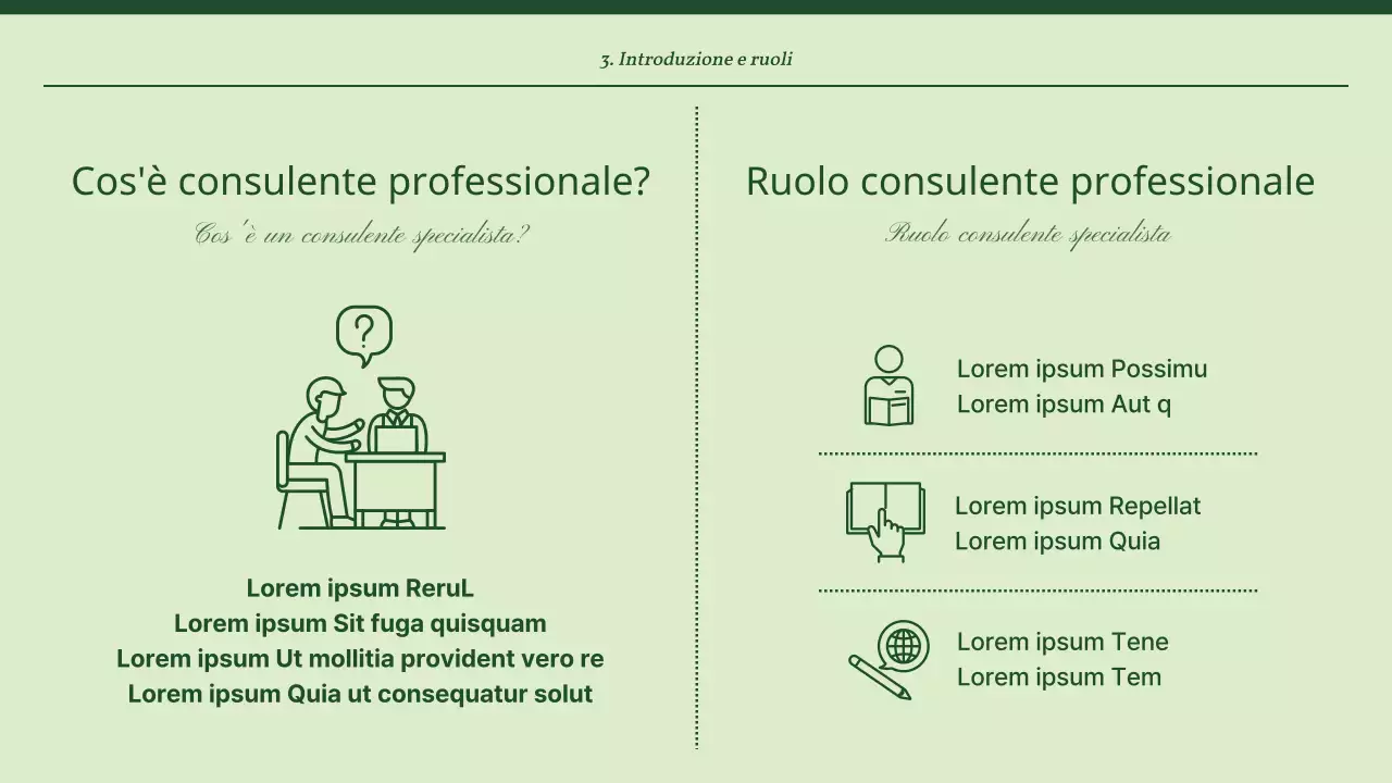Materiale di formazione per consulenti semplice, verde e alla menta