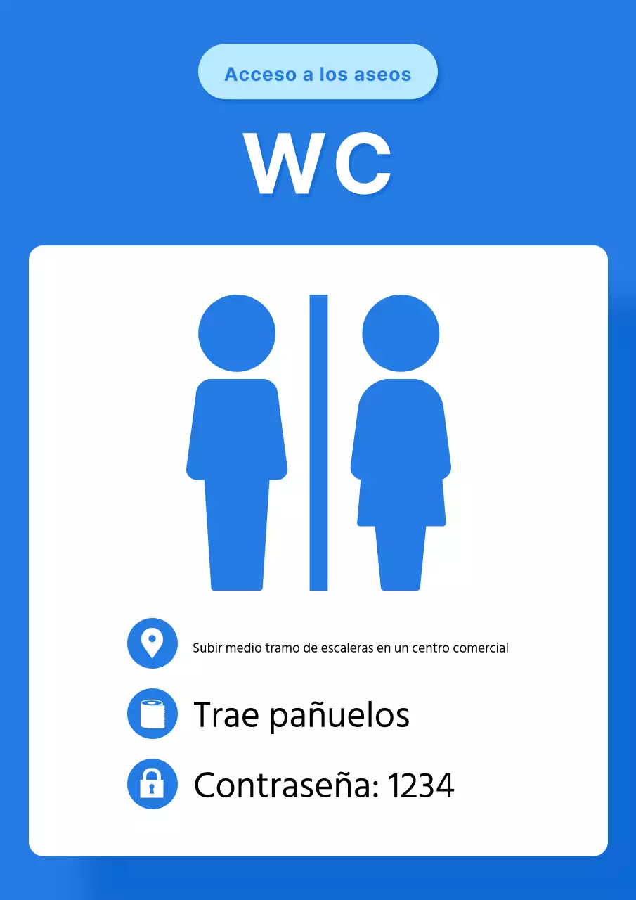 Un simple aviso de aseo azul