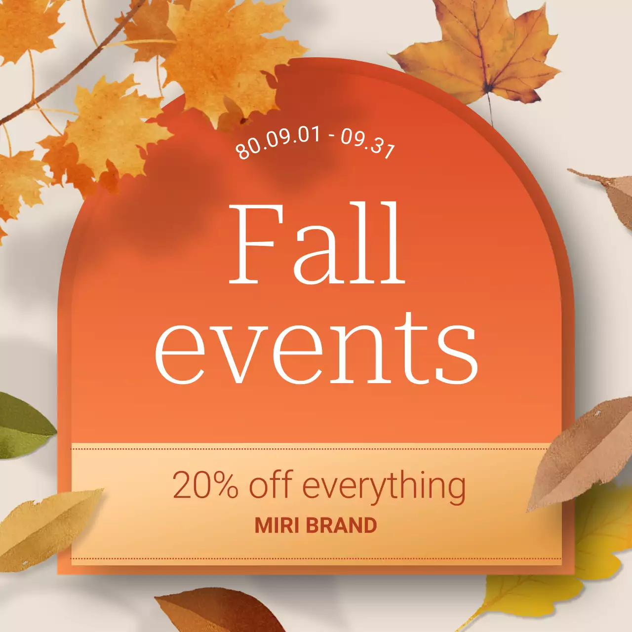 Orange Elegant Fall Promotion Instagram Carousel
