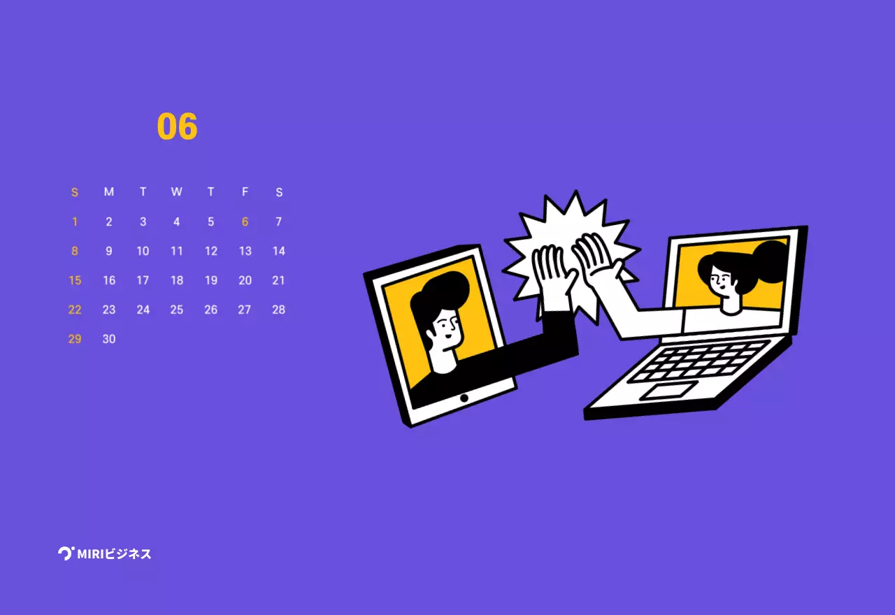 紫色の背景にすっきりとしたラインのイラスト