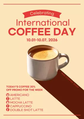 Beige Modern Coffee Promotion Poster