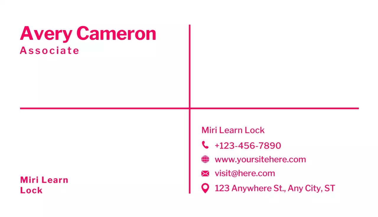 Pink Minimal Business Card