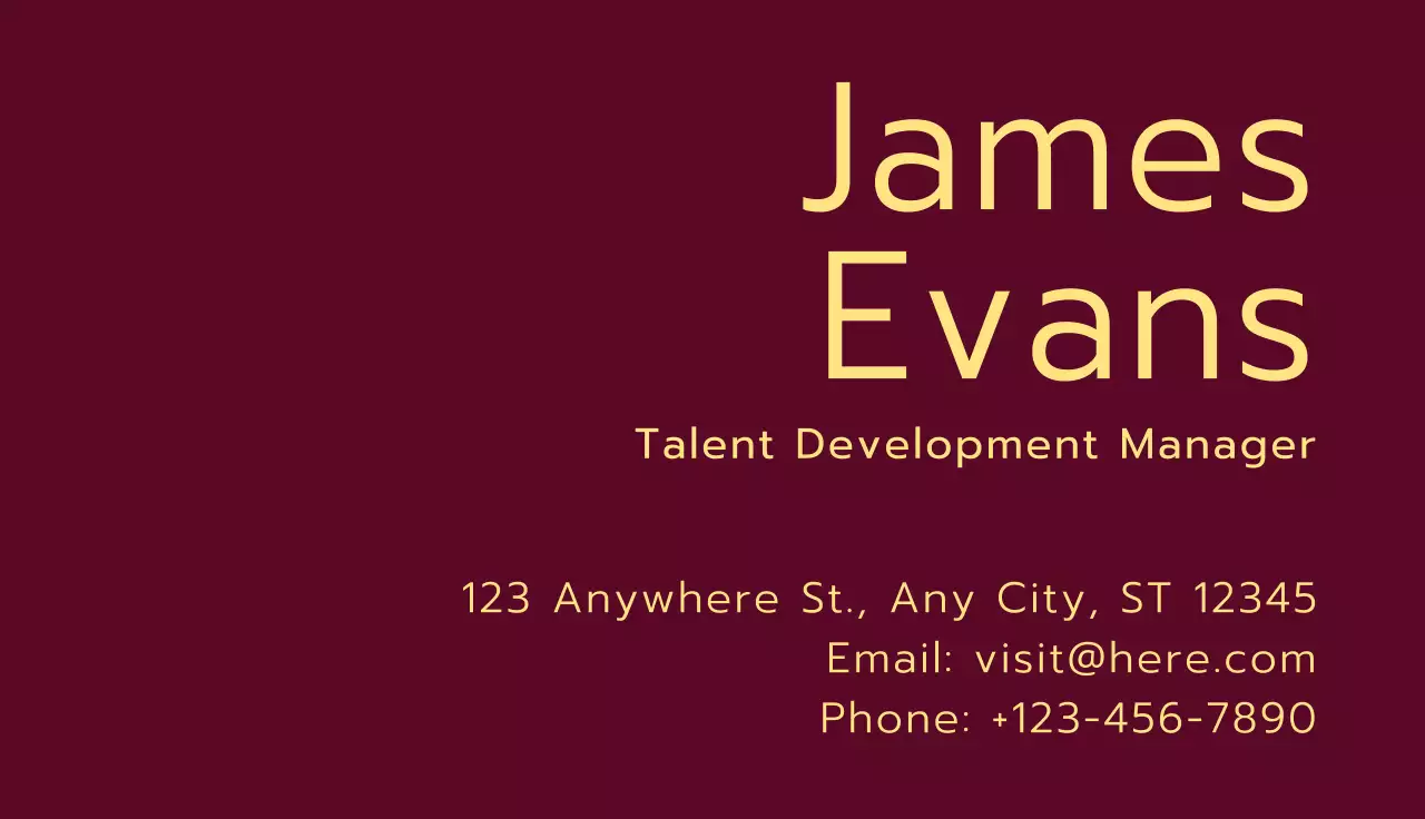 Maroon Minimal Business Card