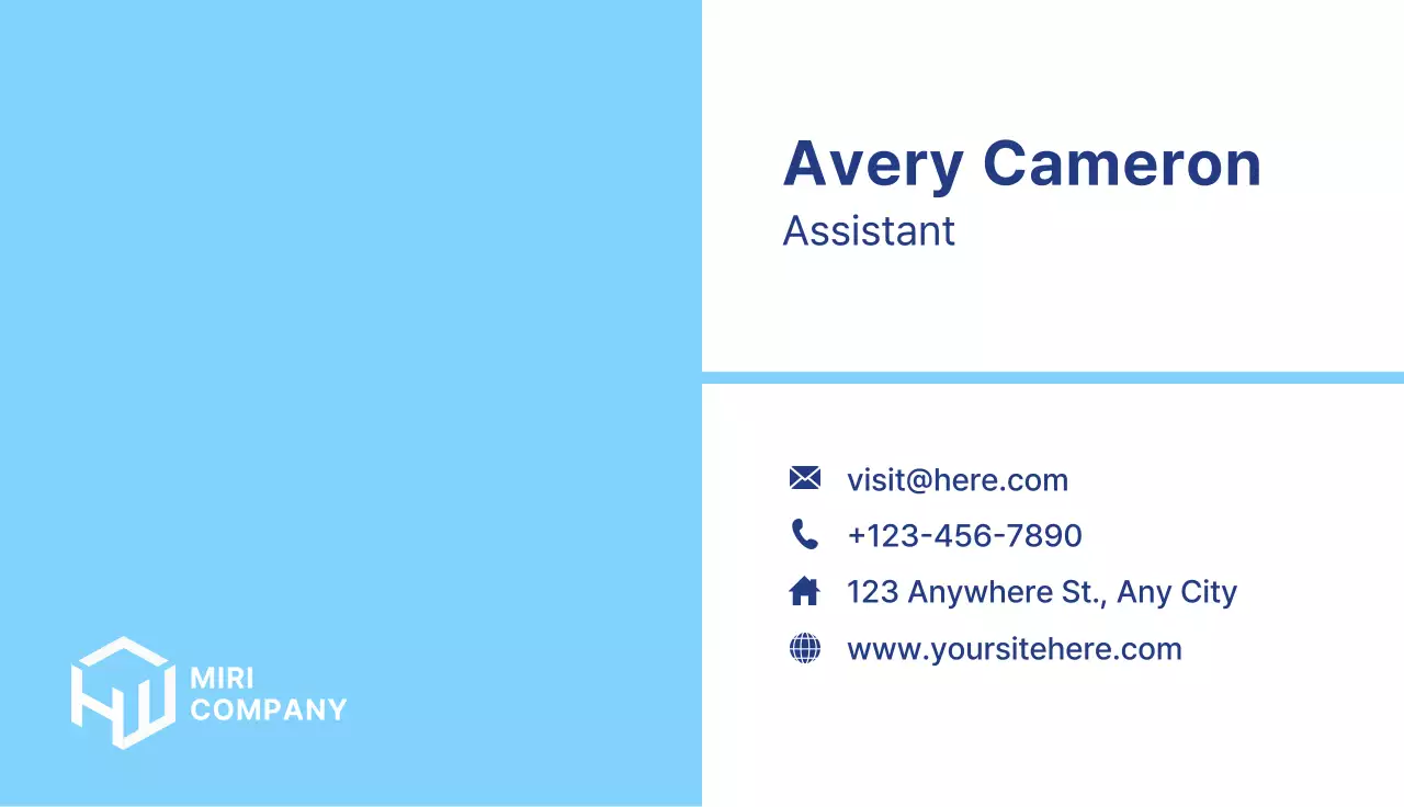 Blue Clean Business Card