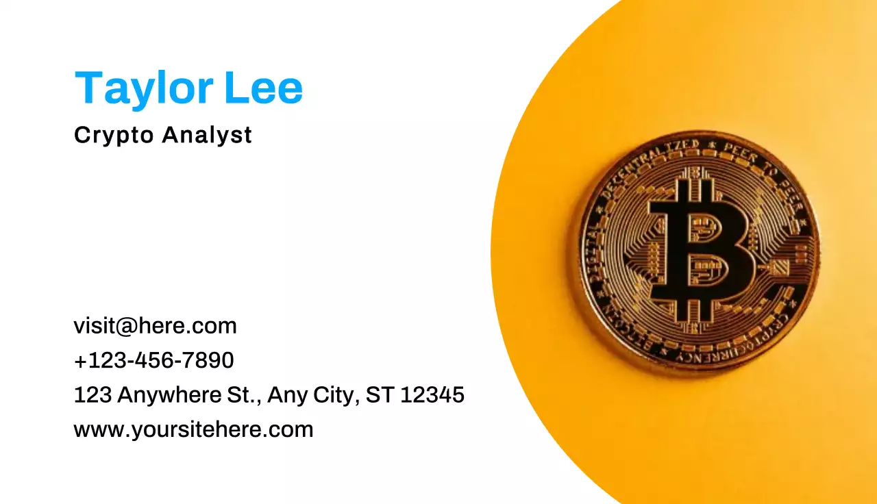 Yellow Minimal Crypto Business Card