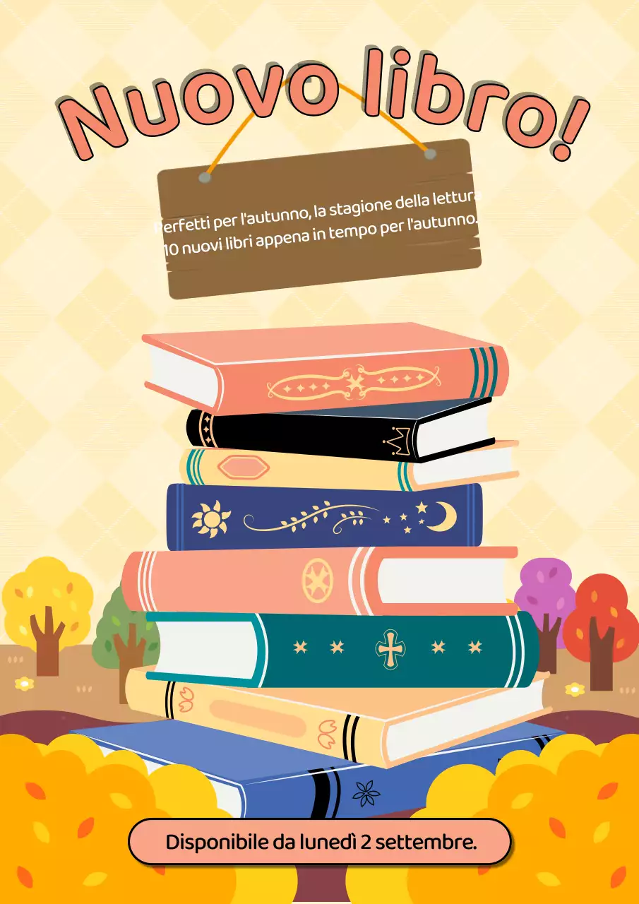 Annuncio dell'arrivo di un nuovo libro in giallo