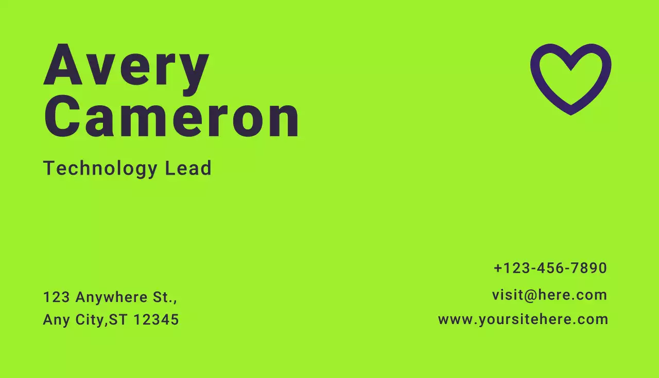 Neon Minimal Business Card