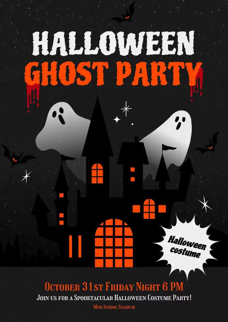 Black Spooky Halloween Event Announcement Poster