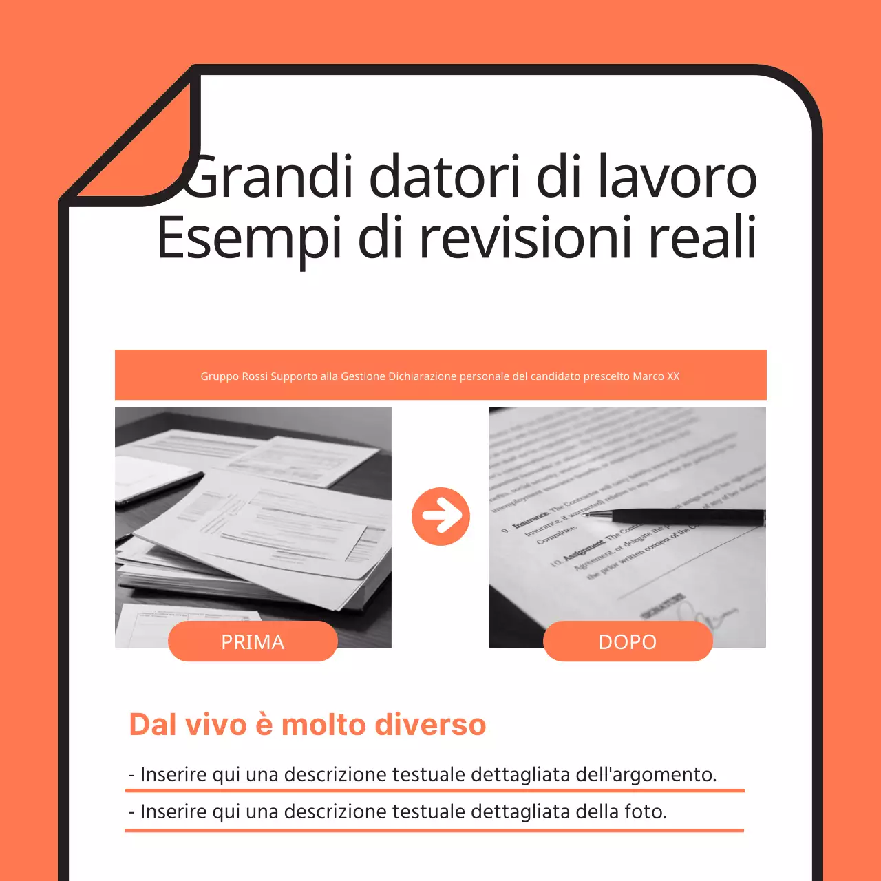 Promuovere una semplice sessione di tutoraggio in arancione e azzurro
