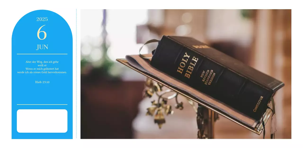 Blaues modernes Konzept Kirchenkalender