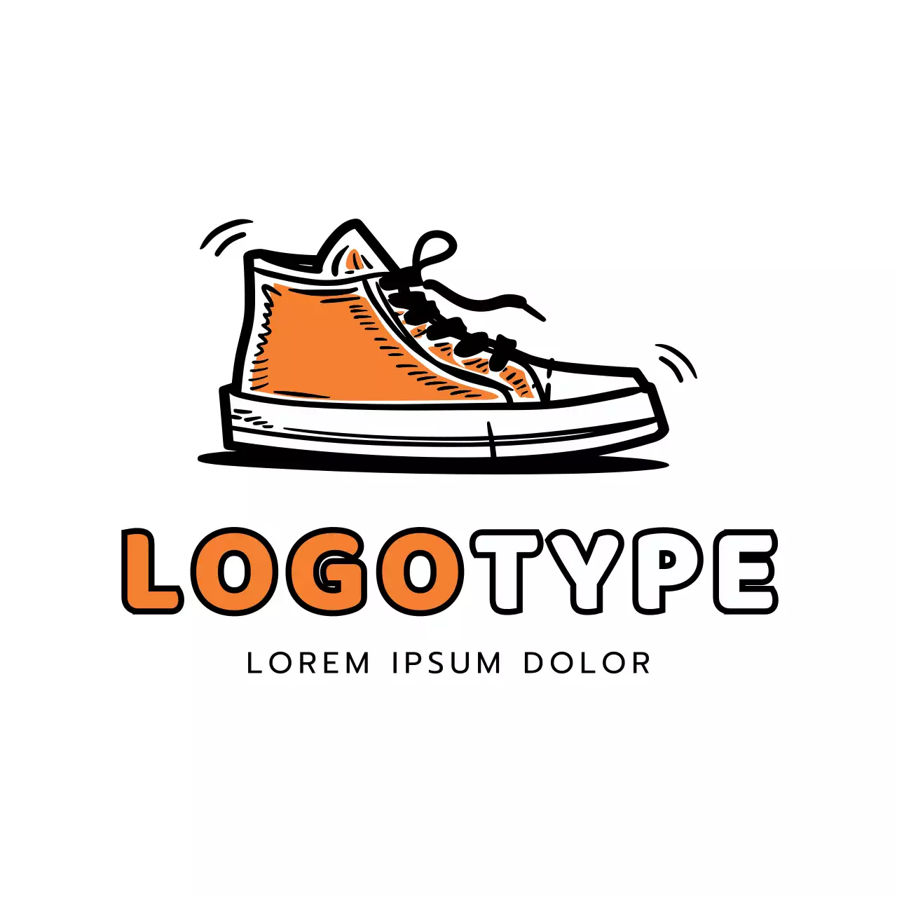 Orange Retro Sneaker Logo