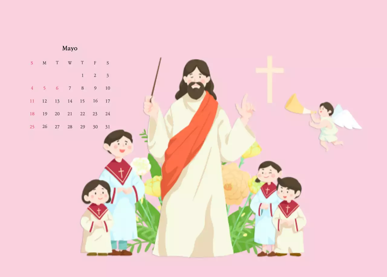 Colores cálidosIglesias con simpáticas ilustraciones