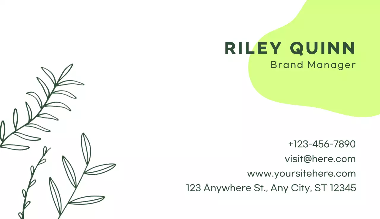 Green Minimal Business Card