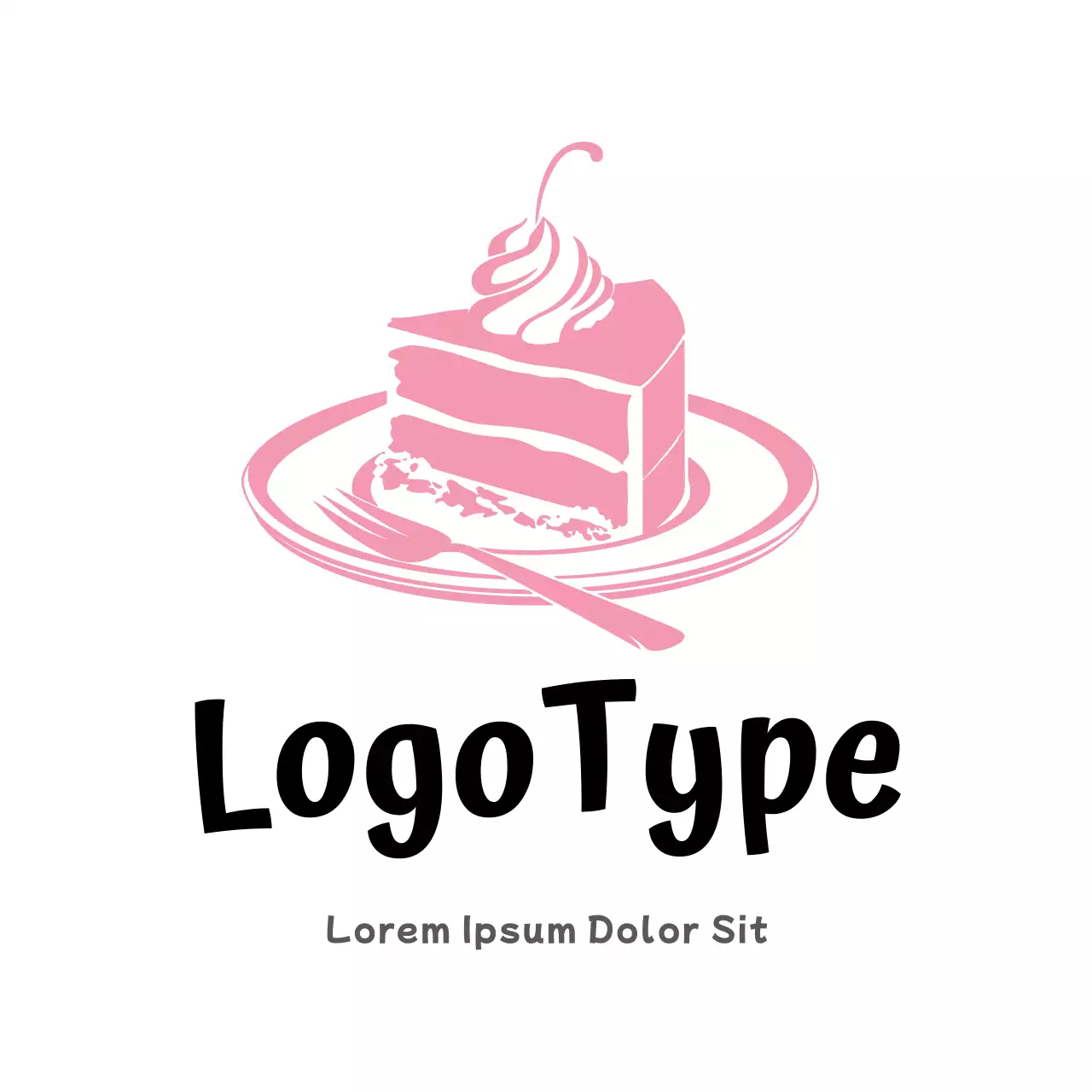 Pink Simple Cake Logo