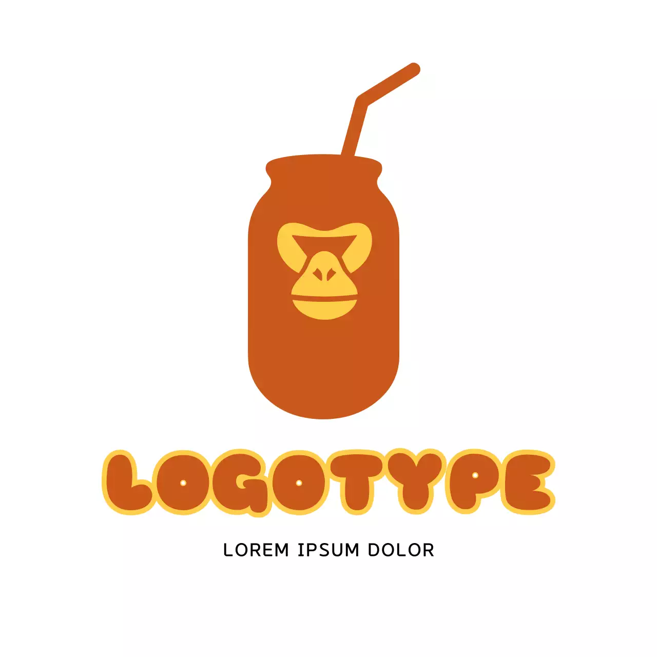 Orange Retro Beverage Logo