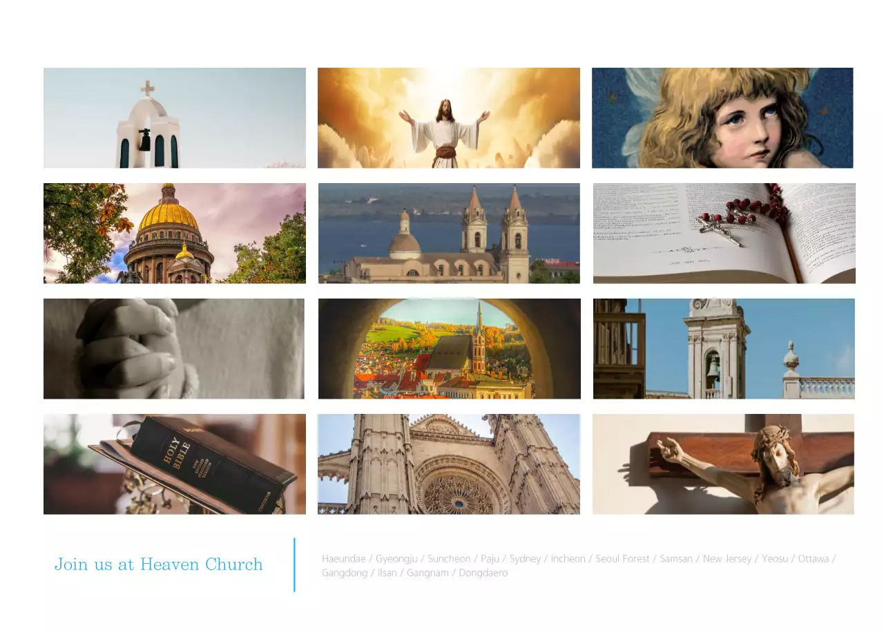 Blue modern concept church calendar