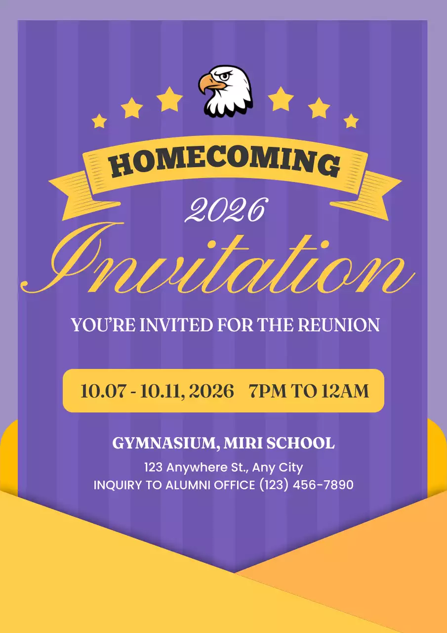 Purple Classic Homecoming Invitation Poster