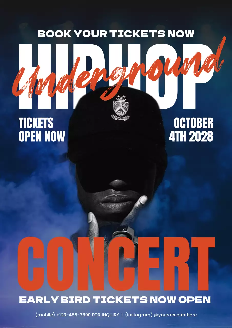 Orange Trendy Hip-Hop Promotion Poster