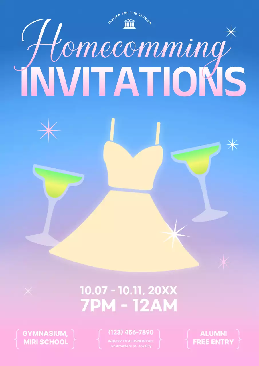 Blue Trendy Homecoming Invitation Poster