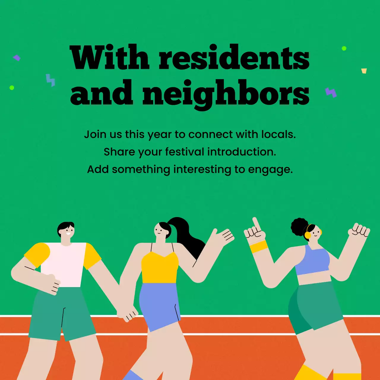 Simple athletic event announcements in abstract