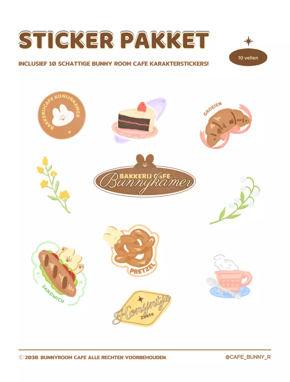 Schattig gekleurd potlood illustratie bakkerij sticker pakket behang