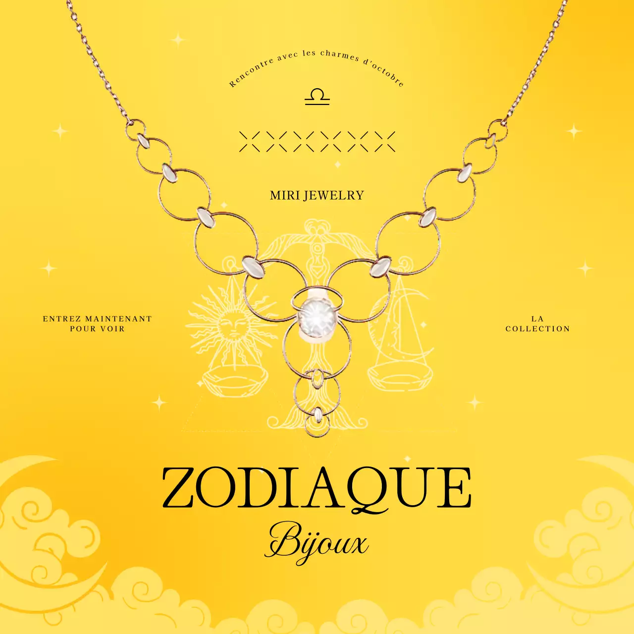 bijoux zodiacaux élégants jaunes promotion