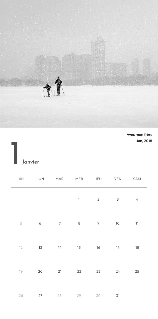 Un calendrier photo à l'allure urbaine et épurée