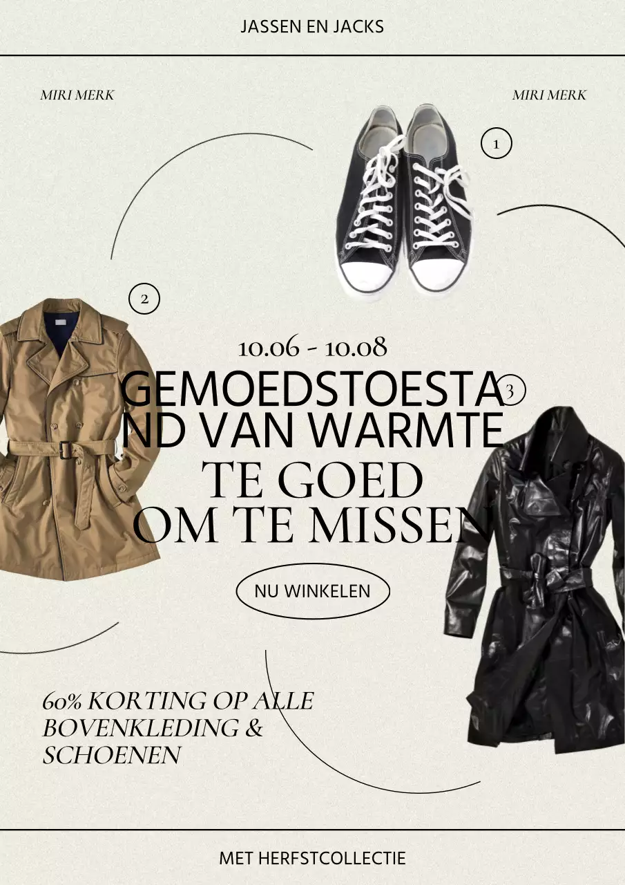 Moderne herfstkleding in ivoor en zwart