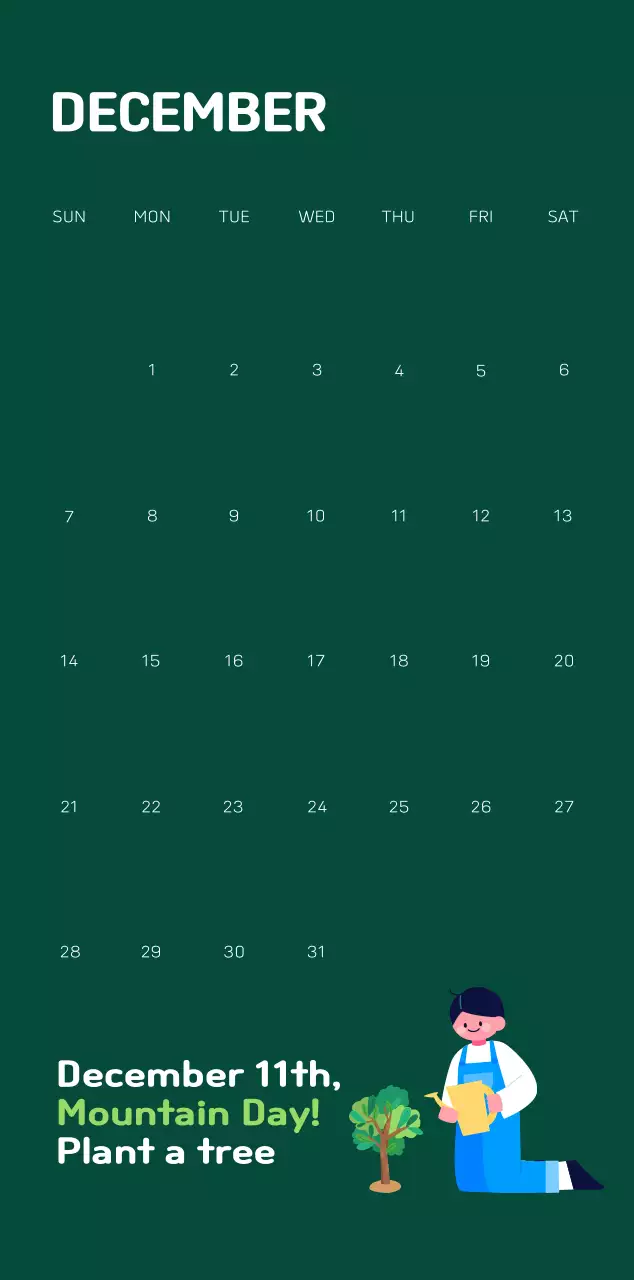 A colorful holiday celebration with illustrations of conservationists and the planet.